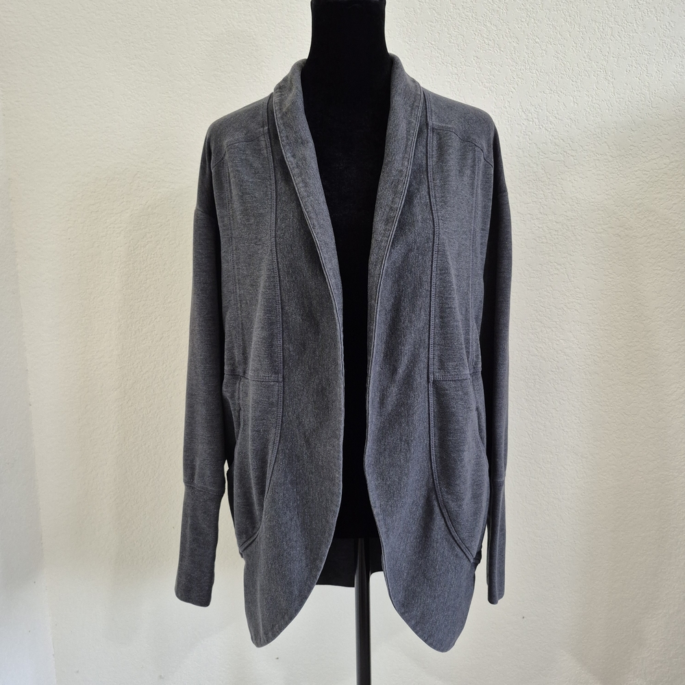 Eddie Bauer Charcoal Open-Front Cardigan